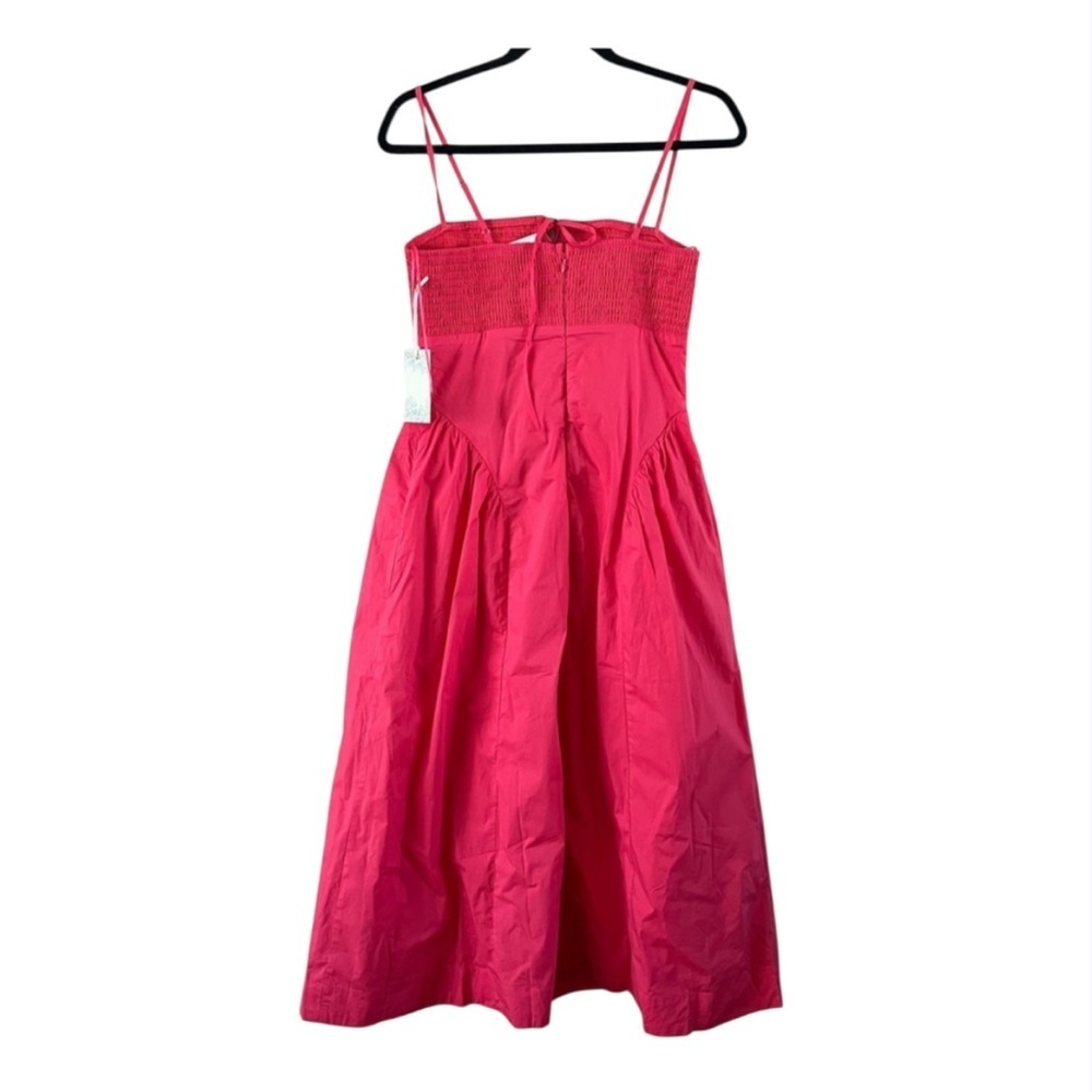 Hyacinth House Serafina Midi Dress S NWT Pink Cotton Smocked Fit & Flare - Picture 4 of 9